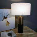 2020 Black gold fabric bedside table lamp luxury marble led reading lamp